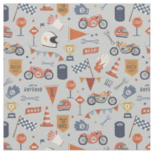 Racingbilar motorcyklar pojkålder tyg
