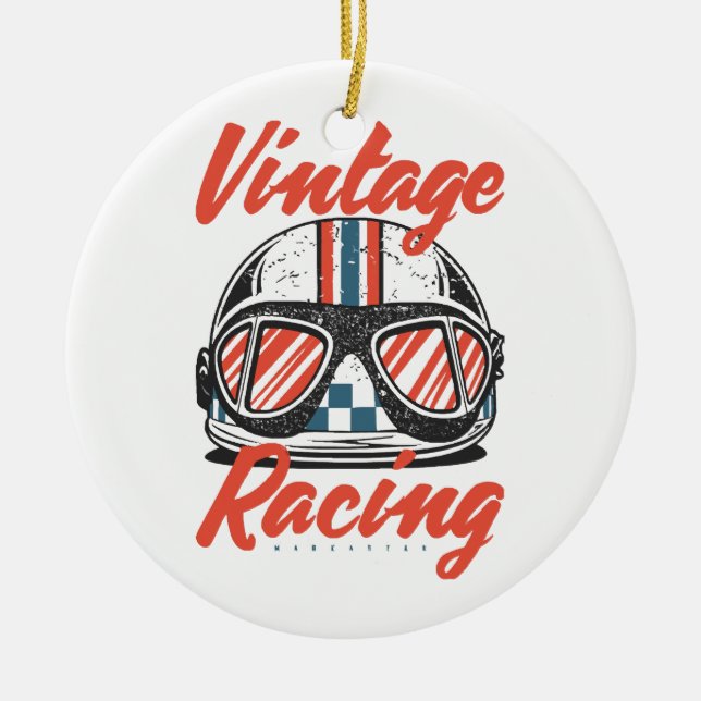 Racinghjälm Julgransprydnad Keramik (Framsidan)