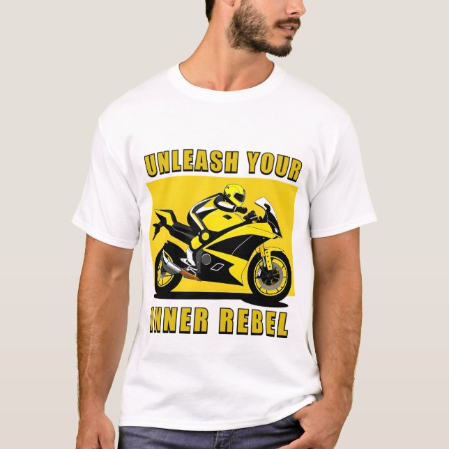 Racingmotorcykel och förare t shirt (Framsida)