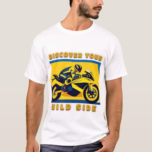 Racingmotorcykel och förare t shirt (Framsida)