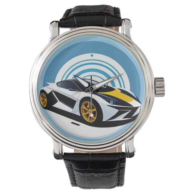 Racingsbil med dynamisk design armbandsur (Framsida)