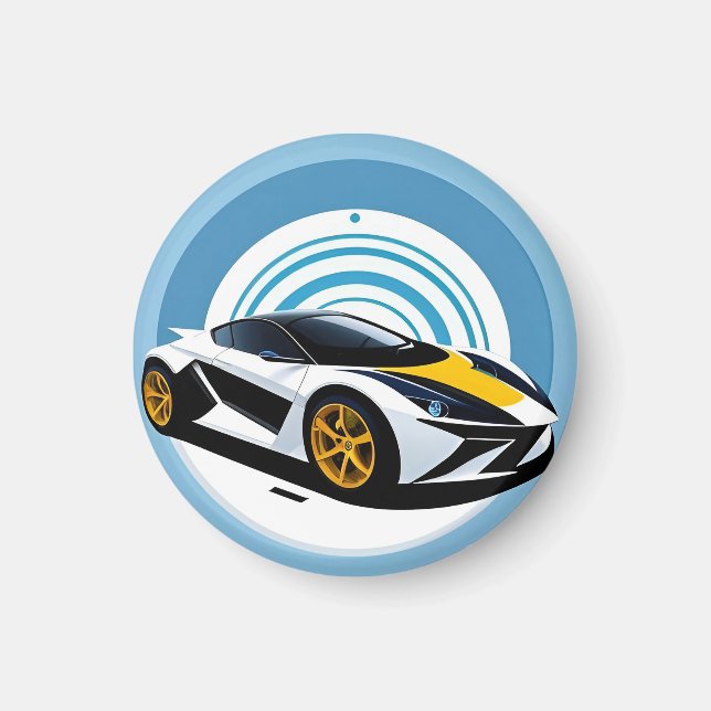 Racingsbil med dynamisk design magnet (Framsidan)