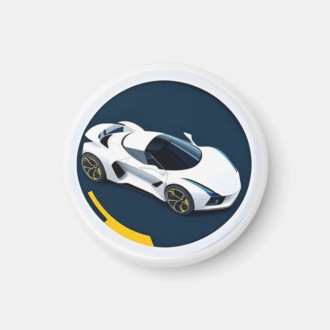 Racingsbil med dynamisk design magnet (Framsidan)