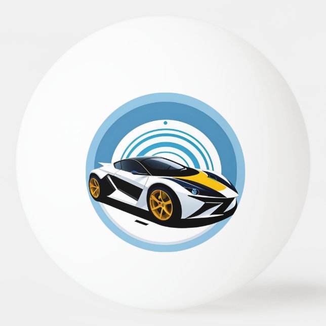 Racingsbil med dynamisk design pingisboll (Framsidan)