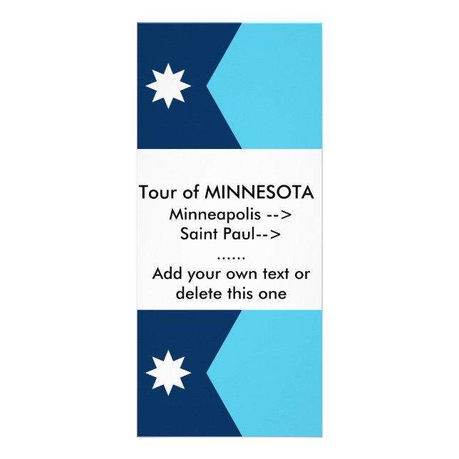 Rack Card with Flag of Minnesota Reklamkort (Framsidan)