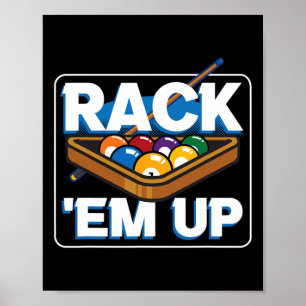 Rack Em Up Stick Player Sports Chalk Game Bassäng Poster
