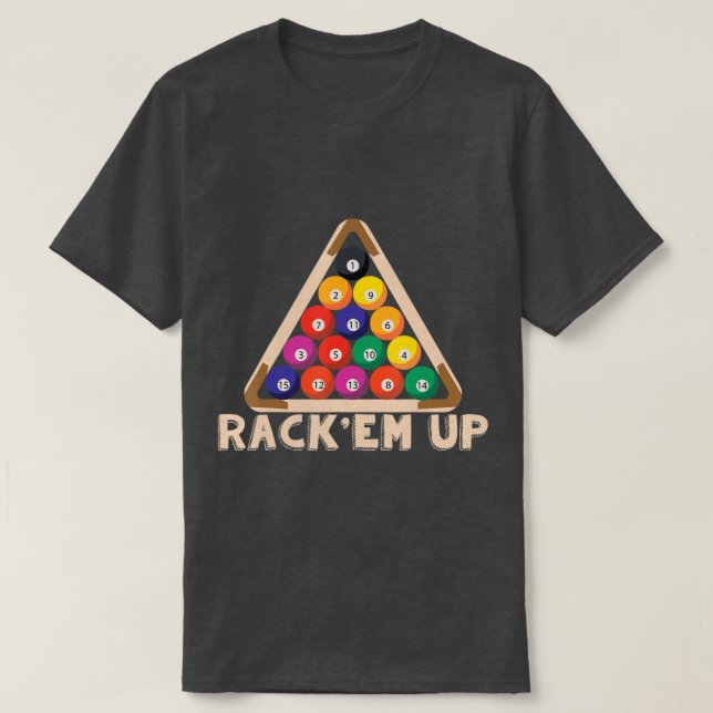 Rack Em upp i Bassäng Billiard I Snooker I Billiar T Shirt (Design framsida)