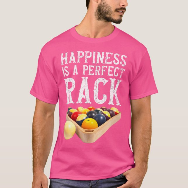 Rack - fjällande miljardspelare 8 Boll Bassäng T Shirt (Framsida)