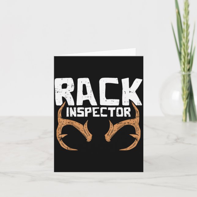 Rack Inspector Funny Deer Elk Buck Bow Hunting Hun Kort (Framsida)