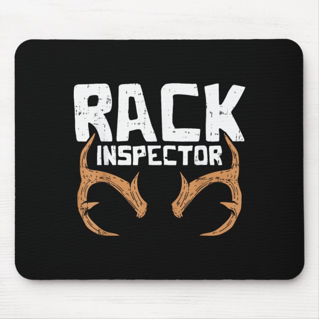 Rack Inspector Funny Deer Elk Buck Bow Hunting Hun Musmatta (Framsidan)