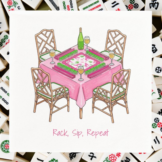 Rack Sip Repeat / Elegant Mahjong Vinstuga Pappersservett (Skapare uppladdad)