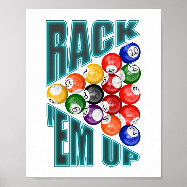 Rack-upp-biljardspel Poster (Framsidan)