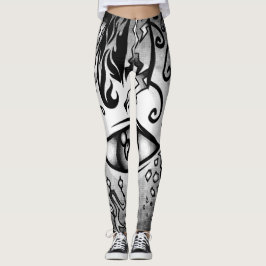 Räcka av skapelsen "lila regnar" damasker leggings