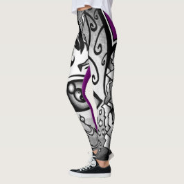 Räcka av skapelsen "lila regnar" damasker leggings