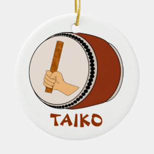 Räcka den hållande pinnen Taiko trummar att trum Julgransprydnad Keramik