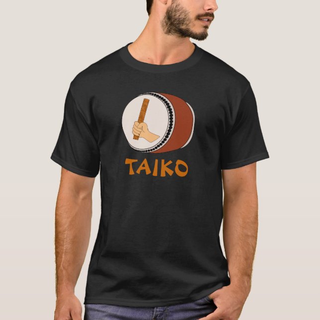 Räcka den hållande pinnen Taiko trummar att trumma T-shirt (Framsida)