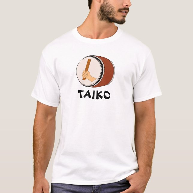 Räcka den hållande pinnen Taiko trummar att trumma T-shirt (Framsida)