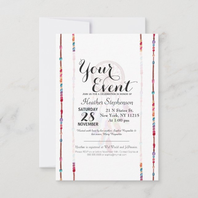 Räcka den målade fjädern för inbjudningar (Framsida)