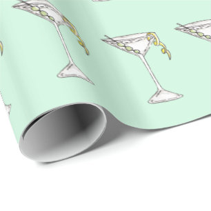 Räcka den målade vattenfärgen den olivgröna presentpapper