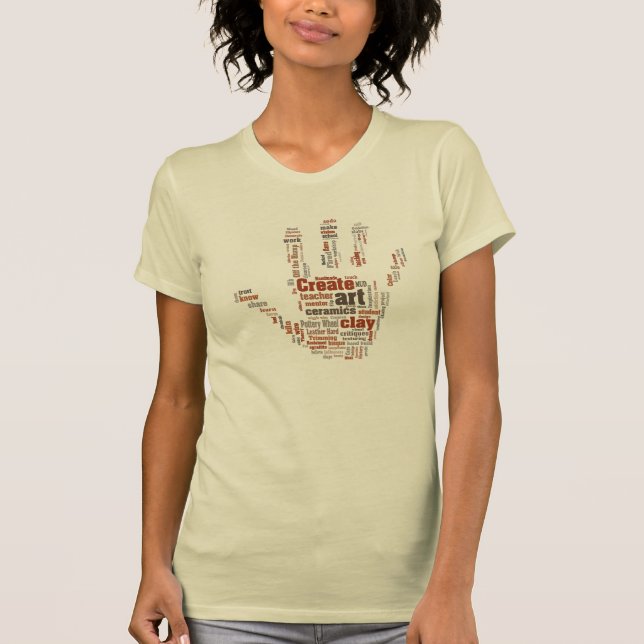 "Räcka" designad krukmakerikonst T Shirt (Framsida)
