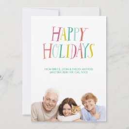 Räcka det märkte glad helgfotokortet julkort