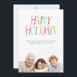 Räcka det märkte glad helgfotokortet julkort<br><div class="desc">Ett festligt helgdagfotokort som presenterar ett ljust och cheery,  räcker märkt "glad helg" känsla,  tillsammans med ditt beställnings- foto- och personlighelgdagmeddelande.</div>