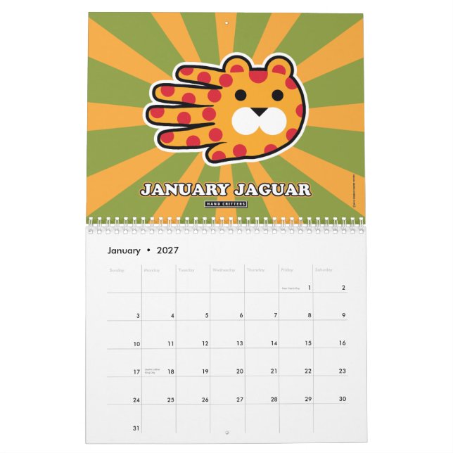 Räcka formade djur 2015 kalender (Jan 2027)