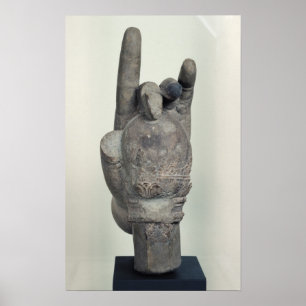 Räcka från en kolossal staty av Shiva, från Koh Poster
