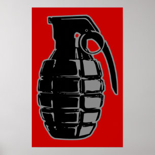 Räcka granaten - grått poster