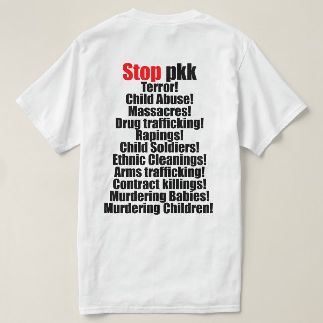 Räcka - in - räcker mot pkkterrorism tröja (Design baksida)