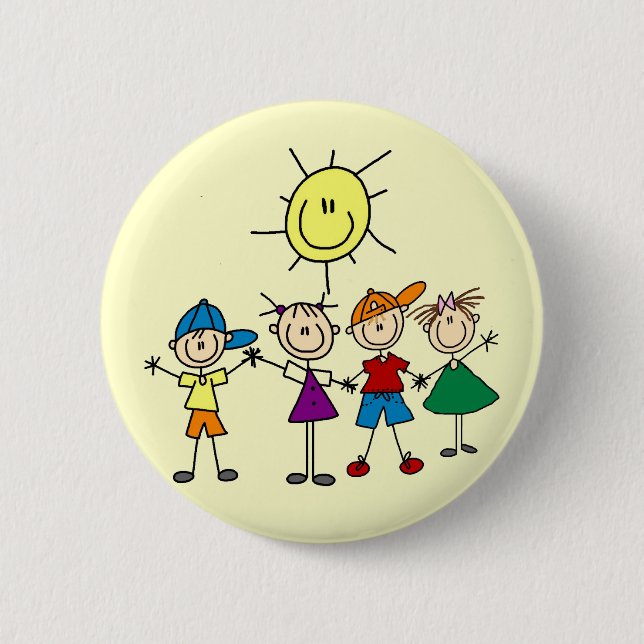 Räcka - in - räcker stick figurungar Tshirts och Knapp (Framsida)