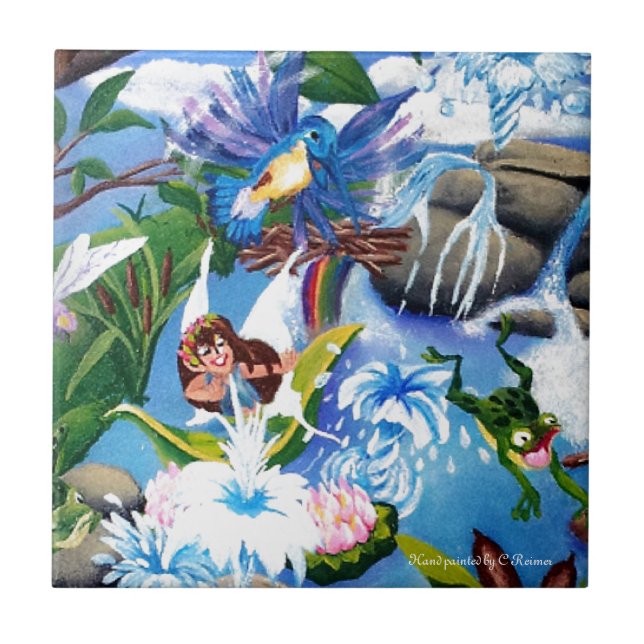 Räcka målat keramiskt belägger med tegel kakelplatta (Framsidan)