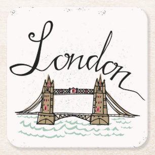 Räcka märkte London överbryggar Underlägg Papper Kvadrat