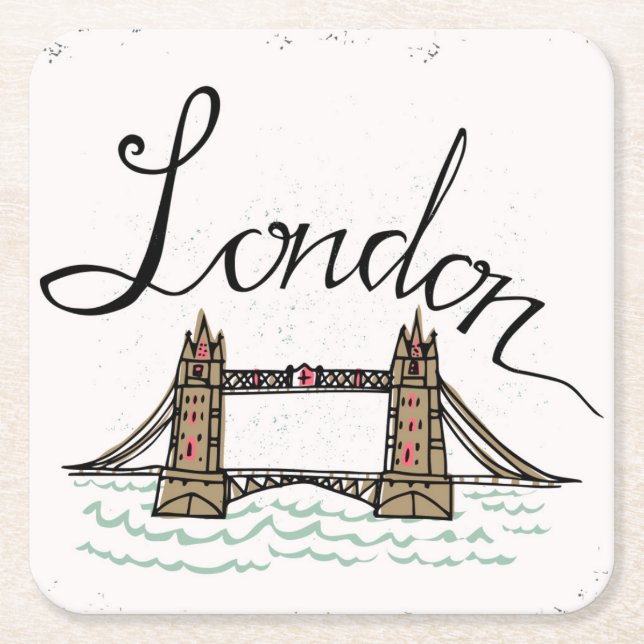 Räcka märkte London överbryggar Underlägg Papper Kvadrat (Framsidan)