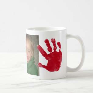 räcka och fottrycket kaffemugg