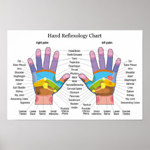 Räcka reflexologyen kartlägger poster
