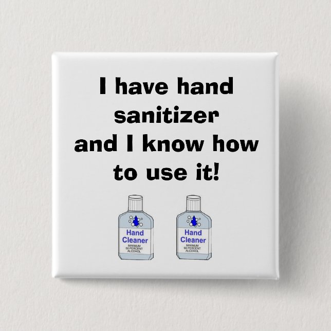 räcka sanitizeren, räcka sanitizeren, mig har att knapp (Framsida)