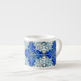 Räcka snidit belägger med tegel design 6 som målas espressomugg