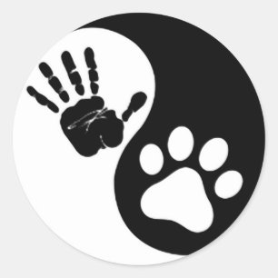 Räcka tassen Yin Yang Runt Klistermärke