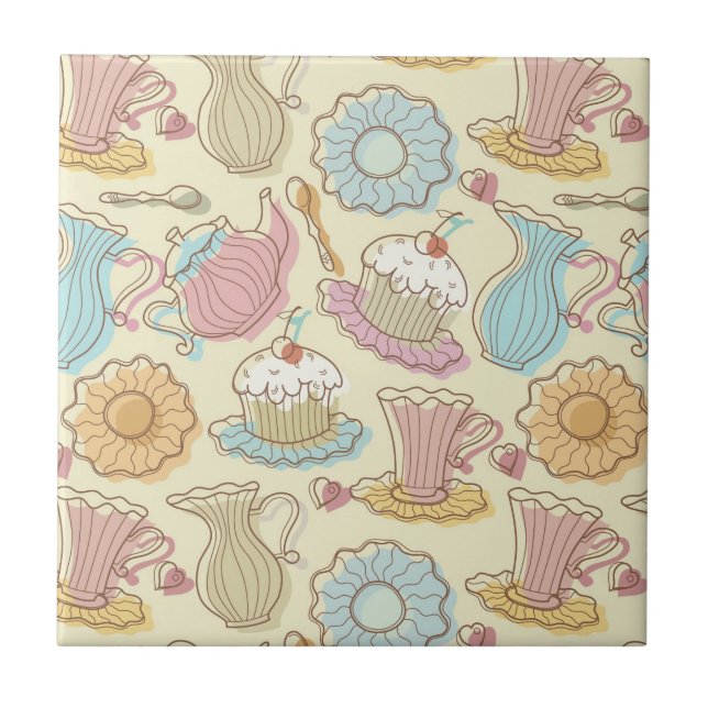 Räcka teckningdiskSilhouettes Kakelplatta (Framsidan)