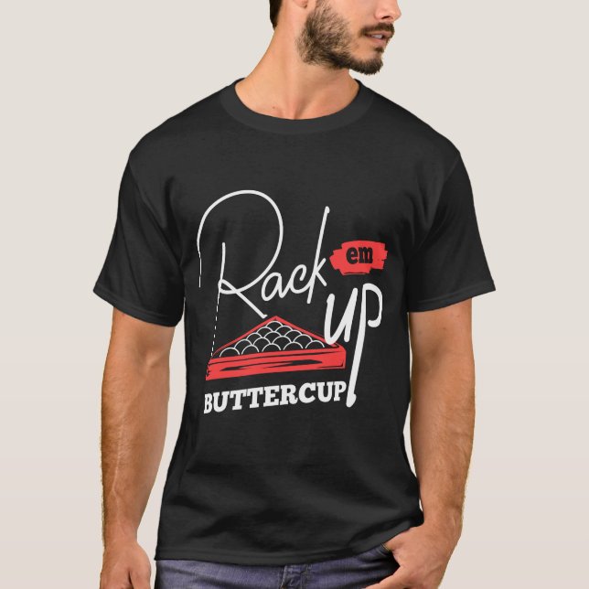 Racka upp Buttercup Bassäng Player-annonser T Shirt (Framsida)