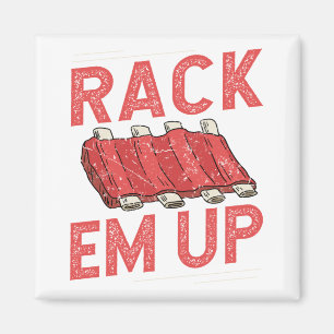 Racka upp revbenen Älskare Gris BBQ Kort Baby bakå Magnet