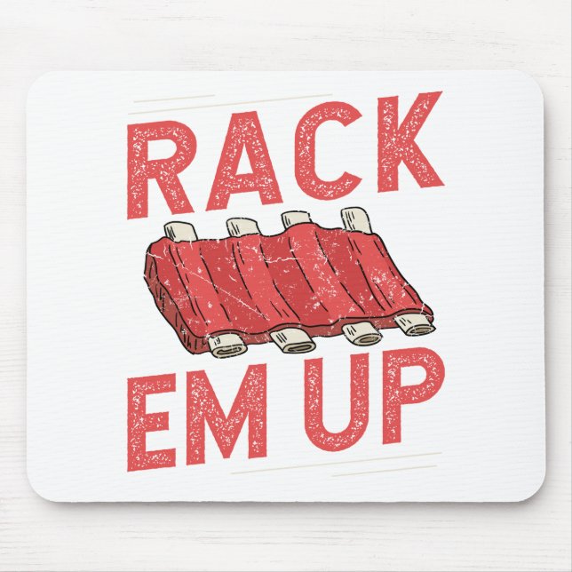 Racka upp revbenen Älskare Gris BBQ Kort Baby Musmatta (Framsidan)