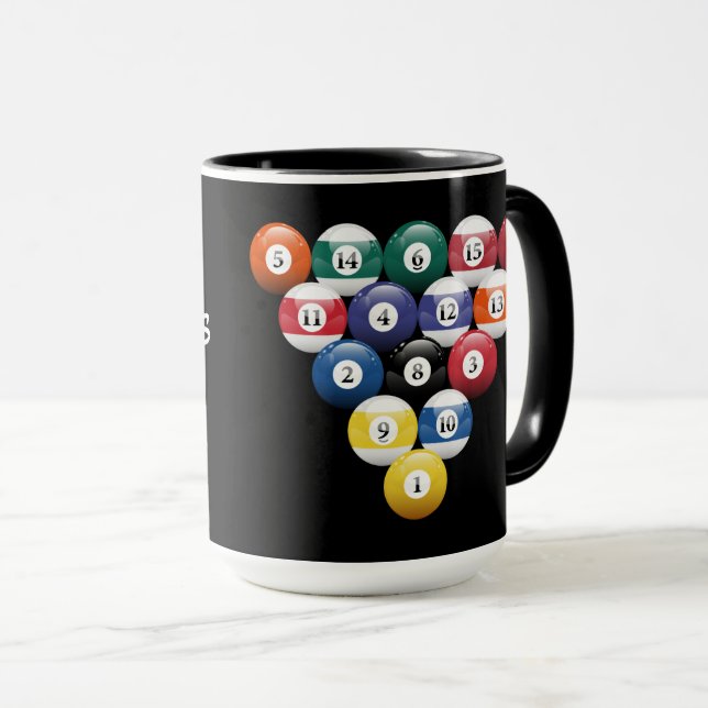 Rackade Biljardbollar Mugg (Framsida höger)