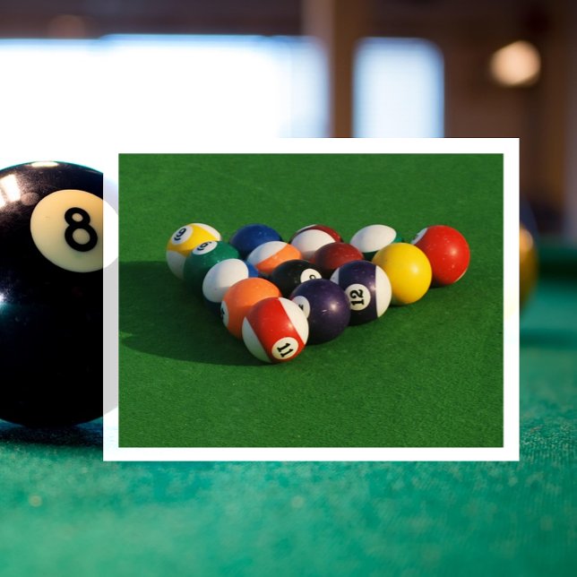 Racked Pool Balls on Pool Table Postcard Vykort (Skapare uppladdad)