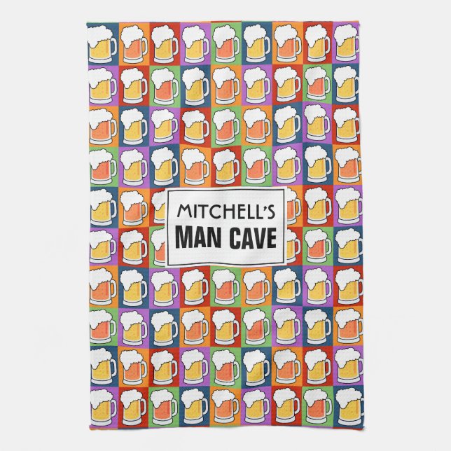 Räcker beställnings- text för ÖLpopkonst handduken Kökshandduk (Vertikal)