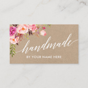 Räcker den rosa blommigten för Calligraphy - gjo Visitkort