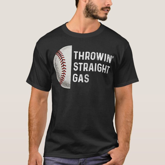 Räcker rakt gas Baseboll Pitcher Pitching Cl T Shirt (Framsida)