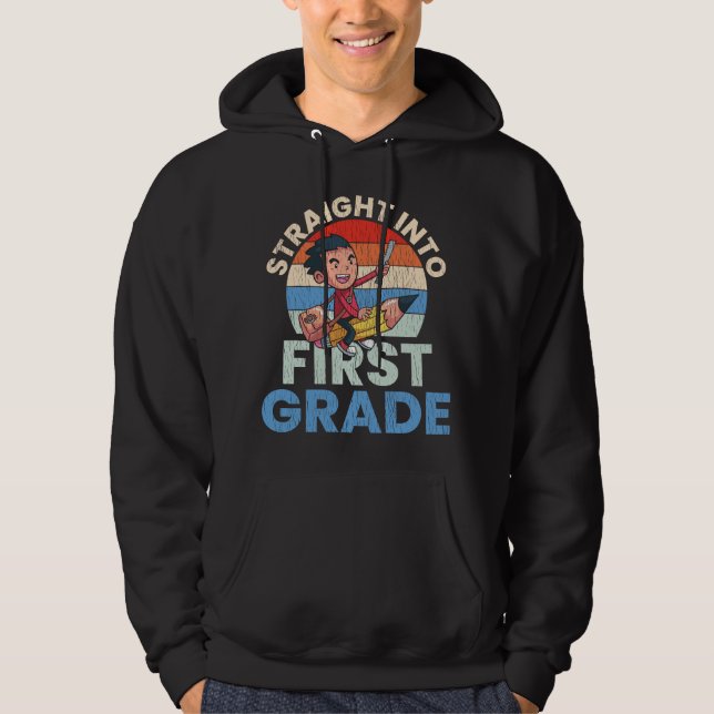 Räcker rakt in i första klass Present till barn so Hoodie (Framsida)