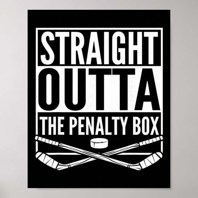 Räcker Rakt Ur Straffboxen Hockeyspelare Present Poster (Framsidan)